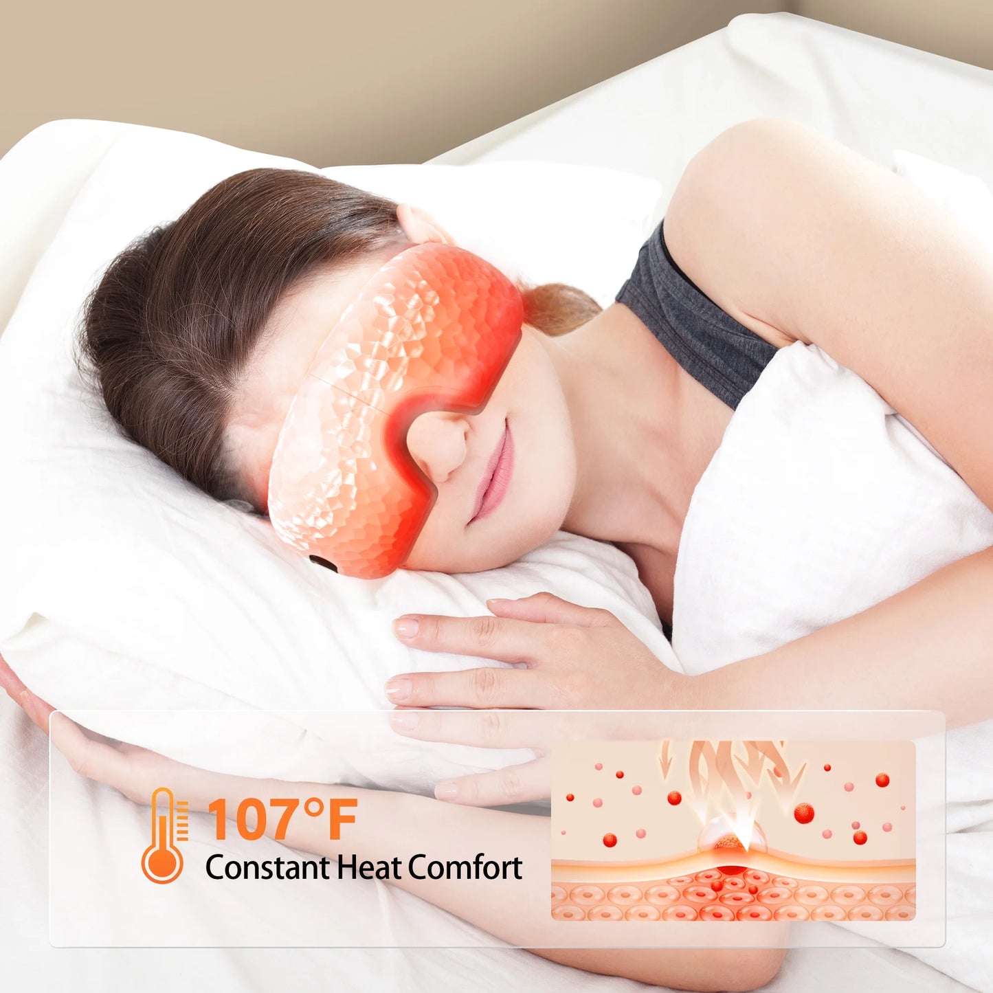 Eye Massager with Heat, Heated Eye Mask with Bluetooth Music, Heated Face Massager for Eyes Strain Relief Improve Sleep, Birthday Gifts for Women Men