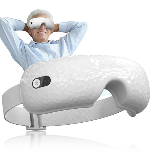 Eye Massager with Heat, Heated Eye Mask with Bluetooth Music, Heated Face Massager for Eyes Strain Relief Improve Sleep, Birthday Gifts for Women Men