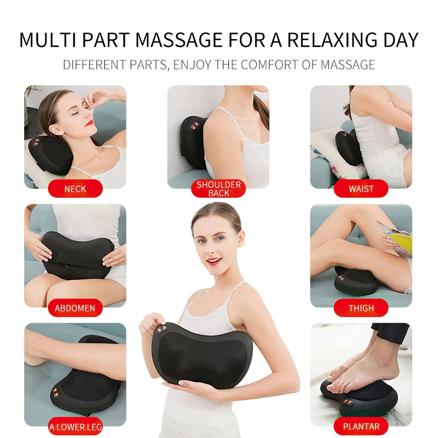 Neck Massager, Shiatsu Massager Pillow with Heat, Electric Back Massager for Shoulder, Back, Leg, Deep Tissue Kneading Massage to Relax Muscles, Massage Pillow Gift for Women/Men