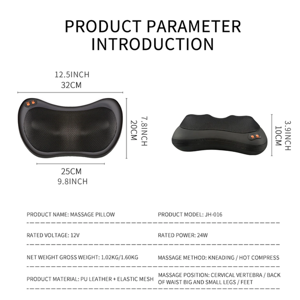 Neck Massager, Shiatsu Massager Pillow with Heat, Electric Back Massager for Shoulder, Back, Leg, Deep Tissue Kneading Massage to Relax Muscles, Massage Pillow Gift for Women/Men