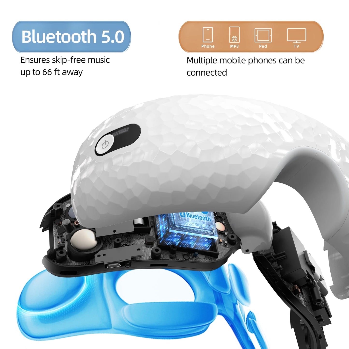 Eye Massager with Heat, Heated Eye Mask with Bluetooth Music, Heated Face Massager for Eyes Strain Relief Improve Sleep, Birthday Gifts for Women Men